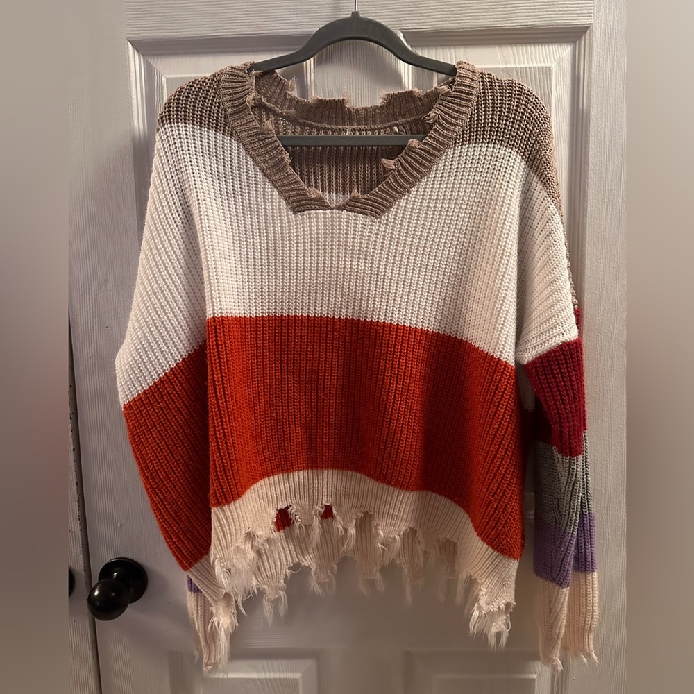 distressed sweater